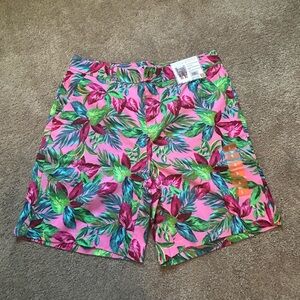 Tropical Pink High Waist Women's Shorts